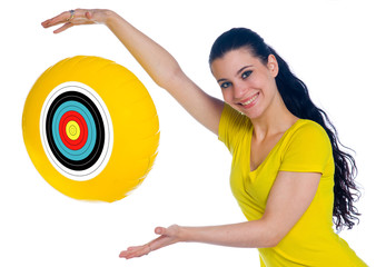 teen girl with target balloon