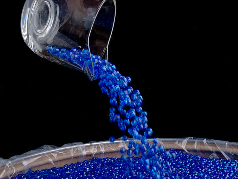 Pouring Plastic Colored Beads