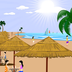 people at beach