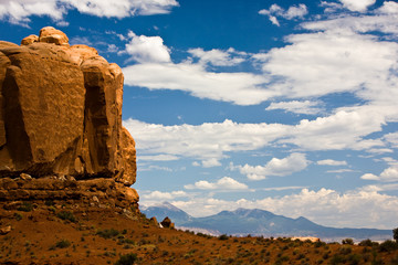 Steinformation und Felsen im Arches National Park, Utah
