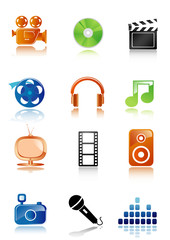 Simple multimedia icons