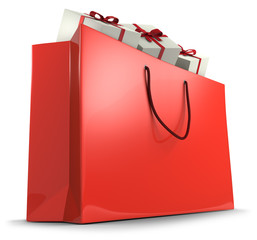 Shoppping bag with gift boxes