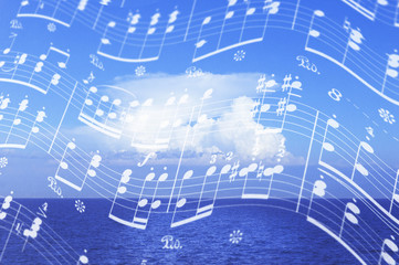 楽譜と海