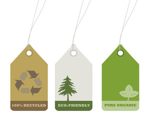 Ecology and recycle tags for environmental design