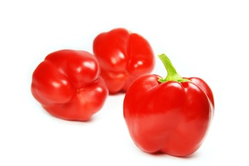 Red peppers isolated on white