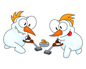 Curling snowmen