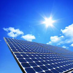 sun and solar panel