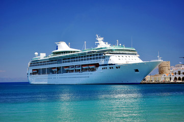 Cruise ship in the Mediterranean Sea.