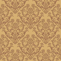 Seamless brown floral wallpaper