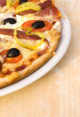 Pizza on White Plate