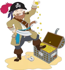 Meubelstickers gelukkige piraat © Glassseeker