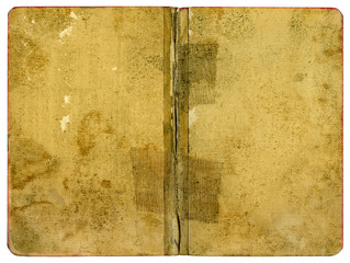 Open book cover with nice grungy paper texture