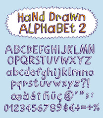 Vector hand drawn alphabet for designer 2.