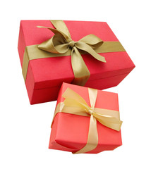 two gift red boxes