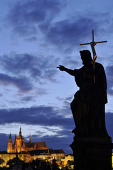 Statue of Jesus on Karl Bridge, Prague, Prague Castle
