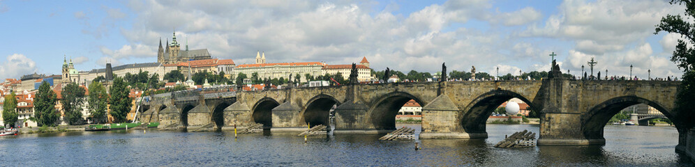 Fototapeta na wymiar Panorama Starego Mostu Karola w Pradze