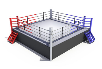 Boxing ring isolated on white background - 3d render