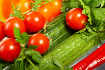 Fresh Vegetables, Fruits and other foodstuffs.