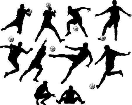 football, silhouette, vector