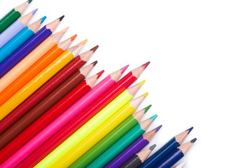 Color pencils  on white background
