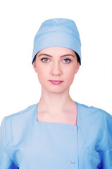 Young doctor isolated on the white background