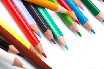 Color pencils  on white background