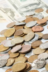 dollar denominations with fine coins