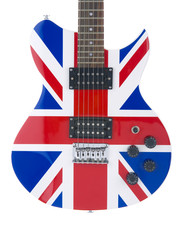 Obraz na płótnie Canvas Elektryczne gitary z brytyjskiej flagi