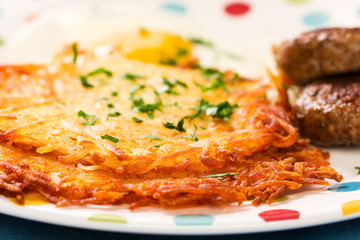Sausage, Eggs, and Hashbrowns