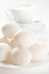 Chicken eggs and yoghurt