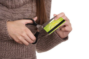 a woman with credit cards