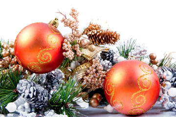 Fototapeta na wymiar Christmas Ornament Coner Decoration Series
