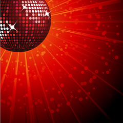 red sparkling disco ball