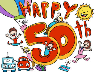 happy 50th anniversary cartoon
