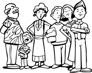 People Waiting in Line black