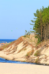 River and a cliff on the seashore