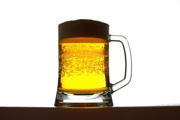 Detail of a glass of beer