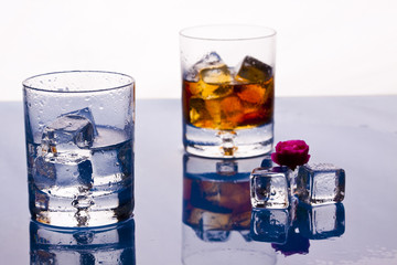 White and colored drinks