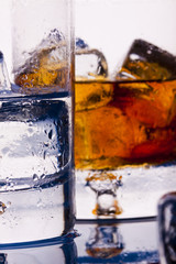 White and colored drinks