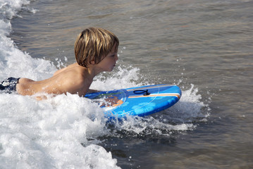 Child on a boogie board