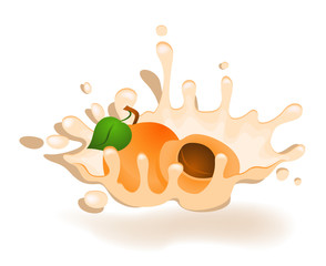 yoghurt with fresh apricot on a background for design