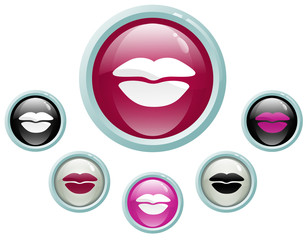 Kiss Vector Buttons