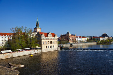 Fototapeta premium Vltava river in Prague, Czech Republic, 2009