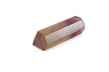 Healing crystal wand isolated on white