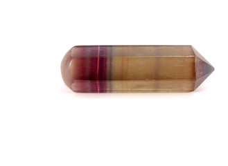 Healing crystal wand isolated on white