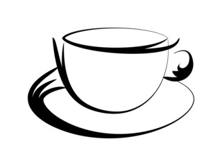 coffe cup contour vector illustration