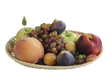 still-life with fruits over white