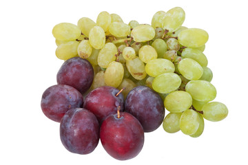 plums and grapes