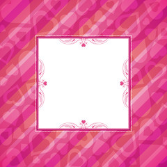 pink background with hearts, vector illustration