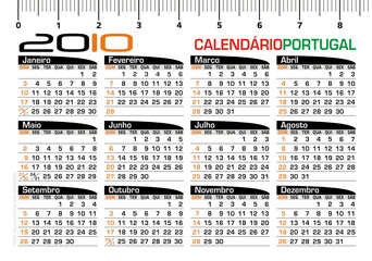Calendário 2010 - Year 2010 - Calendar - Portugal